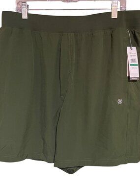 Gaiam Mens Green Active Training Shorts Size XL Lightweight Stretch Fabric